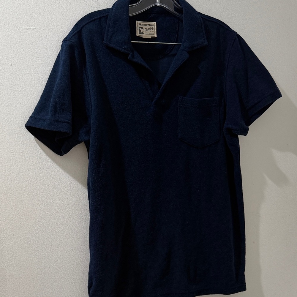 Men's Navy Blue Coastal Bearbottom polo